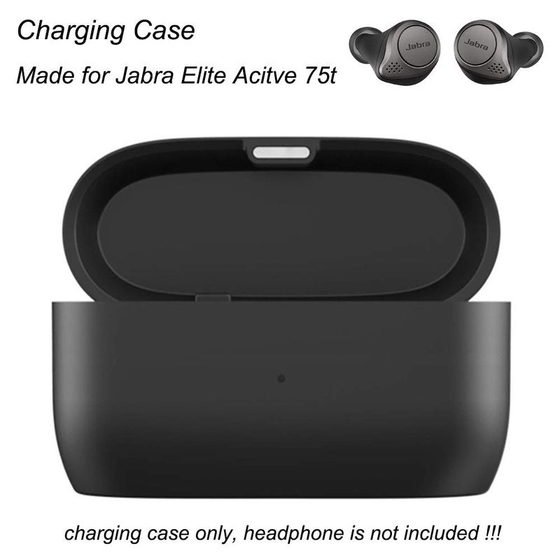 EXMRAT Charging Case for Jabra Elite 75t, Replacement Charger Cradle Station Charge Box for Jabra Active 75t (700mah, Black) - Image 2